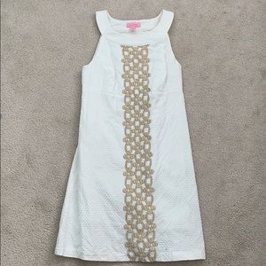 Lilly pulitzer white and gold dress
